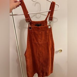 Burnt Orange Overall Dress
